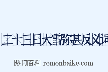 二十三日大雪弥甚反义词是什么意思的图片